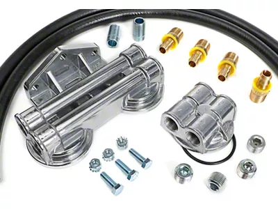 Double Oil Filter Relocation Kit with 90-Degree Bypass; 22mm x 1.50 Threads (15-21 2.4L Renegade BU)