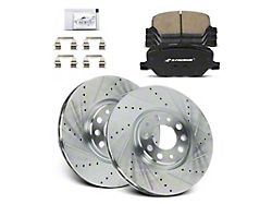 Drilled and Slotted Brake Rotor and Pad Kit; Front (15-23 Jeep Renegade BU)