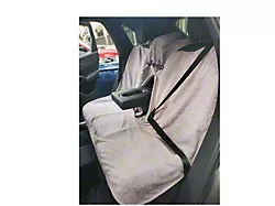 Full Back Seat Towel with Jeep Logo; Gray (Universal; Some Adaptation May Be Required)