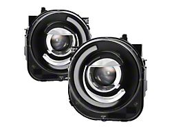 Light Bar DRL Projector Headlights; Black Housing; Clear Lens (15-19 Jeep Renegade BU)