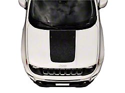 Topographic Map Hood Graphic without Washer Nozzle Cutouts; Black (15-23 Jeep Renegade BU)