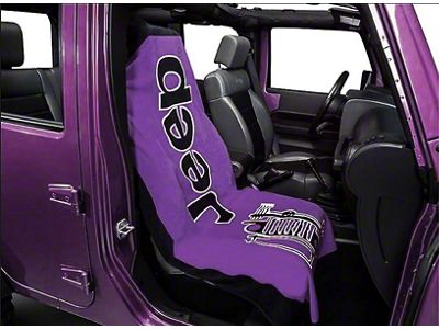 Towel2Go Seat Cover with Jeep Logo; Purple (Universal; Some Adaptation May Be Required)