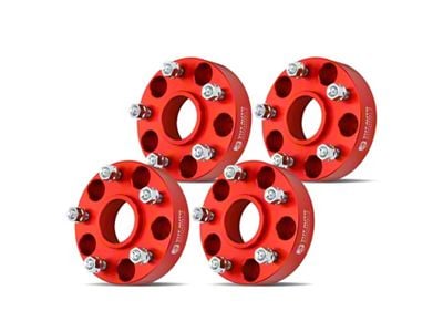 1.50-Inch 5-Lug Wheel Spacers; Red; Set of Four (07-18 Jeep Wrangler JK)