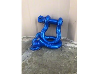 3/4-Inch D-Ring Shackles; Hydro Blue