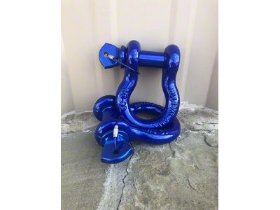 3/4-Inch D-Ring Shackles; Ocean Blue