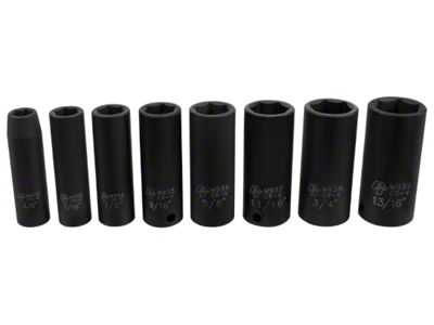 3/8-Inch Drive Impact Socket; SAE; 8-Piece Set