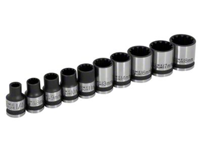 3/8-Inch Drive Spline Socket Set; 10-Piece Set