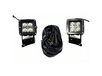 3-Inch CREE Square Cube LED Lights with L10 A-Pillar Mounting Brackets (07-18 Jeep Wrangler JK)