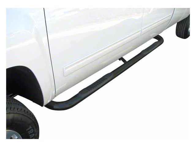 3-Inch Round Side Step Bars; Black (18-24 Jeep Wrangler JL 4-Door)