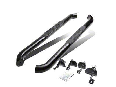 3-Inch Round Side Step Bars; Black (07-18 Jeep Wrangler JK 2-Door)