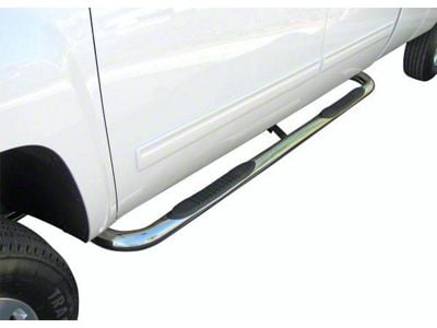 3-Inch Round Side Step Bars; Stainless Steel (18-24 Jeep Wrangler JL 4-Door)