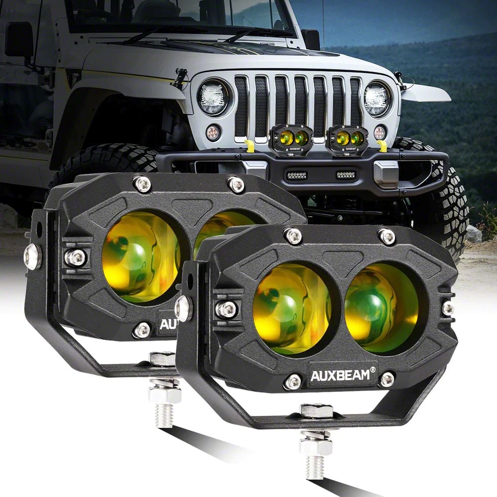 Jeep Wrangler 4-Inch Amber LED Pod Lights; Spot Beam (Universal; Some ...