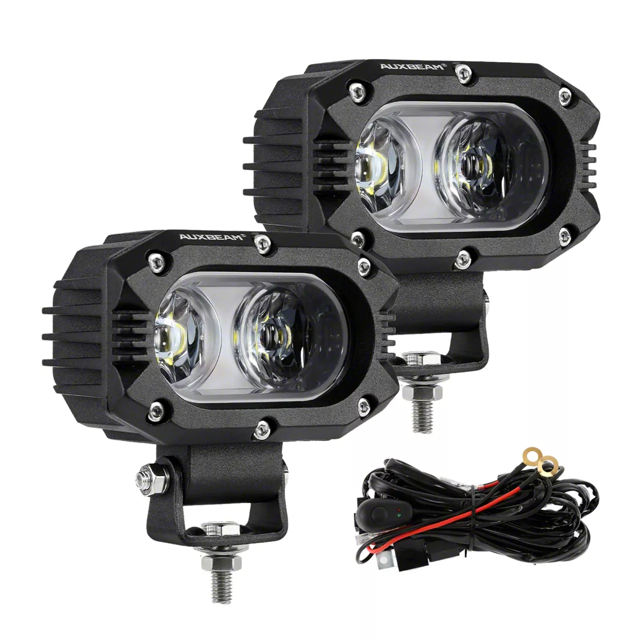 Jeep Wrangler 4-Inch Corrugated Lens LED Pod Lights; Flood Beam ...