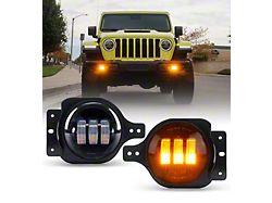 4-Inch III Series LED Fog Lights; Amber (18-24 Jeep Wrangler JL)