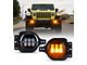 4-Inch III Series LED Fog Lights; Amber (18-24 Jeep Wrangler JL)