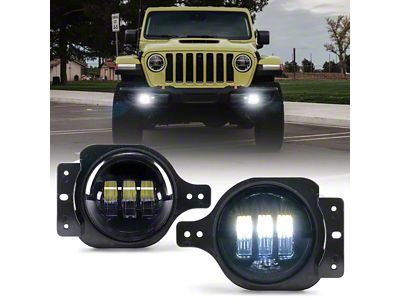 4-Inch III Series LED Fog Lights; White (18-25 Jeep Wrangler JL)