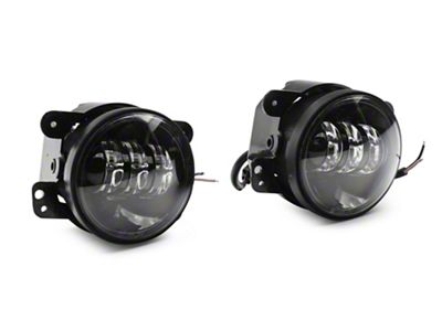 4-Inch LED Fog Lights; Black (07-24 Jeep Wrangler JK & JL)