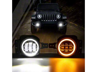 4-Inch LED Fog Lights with DRL and Amber Turn Signal (18-25 Jeep Wrangler JL)