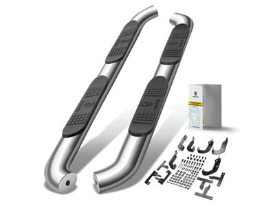 4-Inch Oval Bent Side Step Bars; Chrome (18-24 Jeep Wrangler JL 4-Door)