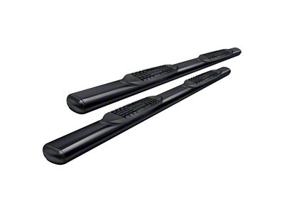 4-Inch Oval Straight Side Step Bars; Black (07-18 Jeep Wrangler JK 2-Door)