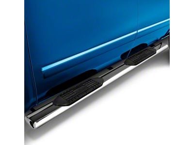 4-Inch Oval Straight Side Step Bars; Polished (07-18 Jeep Wrangler JK 4-Door)