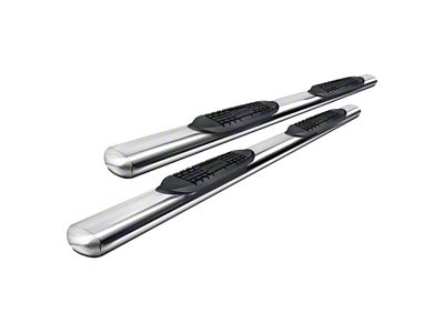 4-Inch Oval Straight Side Step Bars; Polished (07-18 Jeep Wrangler JK 2-Door)