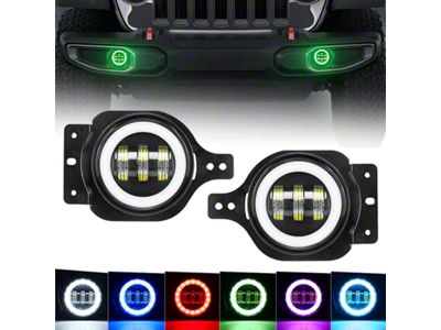 4-Inch RGB Halo LED Fog Lights (18-24 Jeep Wrangler JL)