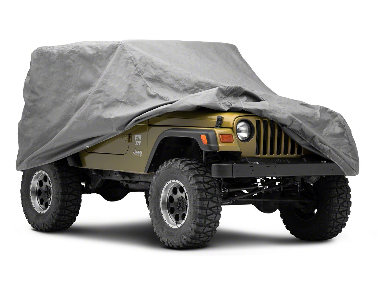 4-Layer Breathable Full Car Cover; Gray (76-06 Jeep CJ5, CJ7, Wrangler YJ &  TJ, Excluding Unlimited)