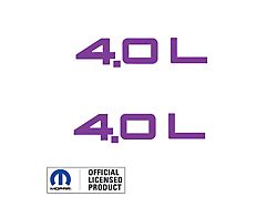 4.0L Side Logo; Purple (97-06 Jeep Wrangler TJ)