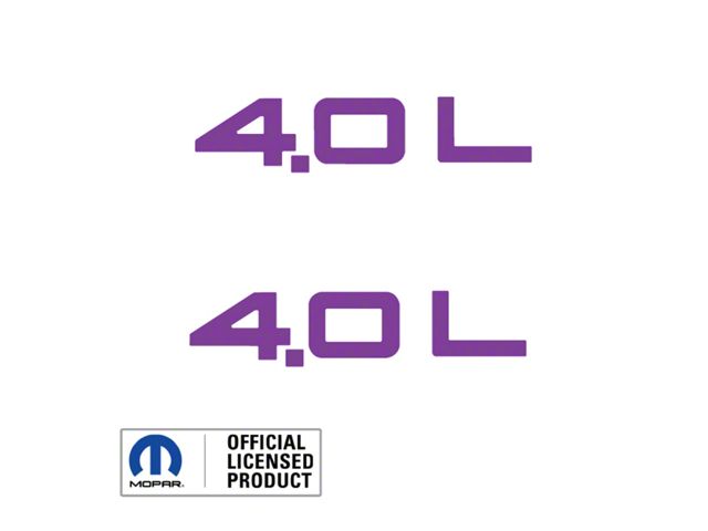 4.0L Side Logo; Purple (97-06 Jeep Wrangler TJ)