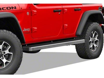 5-Inch iStep SS Running Boards; Hairline Silver (18-24 Jeep Wrangler JL 4-Door)