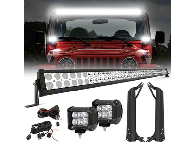 50-Inch LED Light Bar and LED Ditch Lights with Mounting Brackets (97-06 Jeep Wrangler TJ)