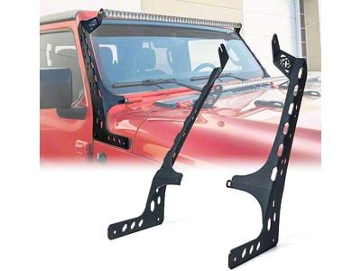 50-Inch Light Bar Prevail Series Front Windshield Mounting Brackets (18-22 Jeep Wrangler JL, Excluding 4xe)