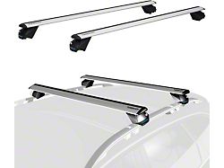 53-Inch Pro Universal Adjustable Roof Rack Cross Bars with Keyed Locks; Silver (Universal; Some Adaptation May Be Required)