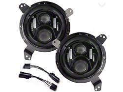 7-Inch Gen II Round LED Projector Headlights; Black Housing; Clear Lens (18-25 Jeep Wrangler JL)