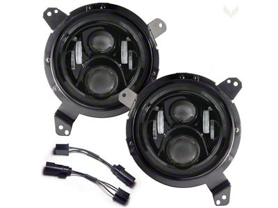 7-Inch Gen II Round LED Projector Headlights; Black Housing; Clear Lens (18-24 Jeep Wrangler JL)