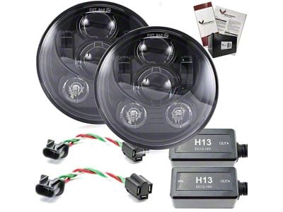 7-Inch Gen III Round LED Projector Headlights; Black Housing; Clear Lens (97-18 Jeep Wrangler TJ & JK)