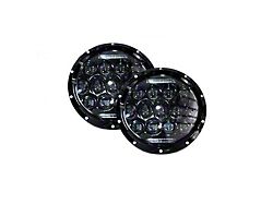 7-Inch LED Projector Headlights; Black Housing; Clear Lens (76-86 Jeep CJ7; 97-18 Jeep Wrangler TJ & JK)