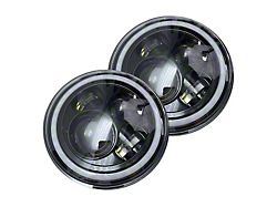 7-Inch LED Projector Headlights with ColorSMART RGB Multi-Color Halo; Black Housing; Clear Lens (76-86 Jeep CJ7; 97-18 Jeep Wrangler TJ & JK)