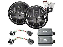 7-Inch Round Complex Reflector LED Headlights; Chrome Housing; Clear Lens (97-18 Jeep Wrangler TJ & JK)