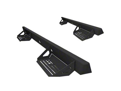 Alumilite Side Step Bars; Textured Matte Black (07-18 Jeep Wrangler JK 4-Door)