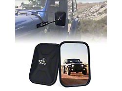 Aluminum Doorless Side Mirrors; Black (18-24 Jeep Wrangler JL, Excluding 4xe)