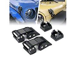 Aluminum Hood Latches; U.S. Flag (07-24 Jeep Wrangler JK & JL)