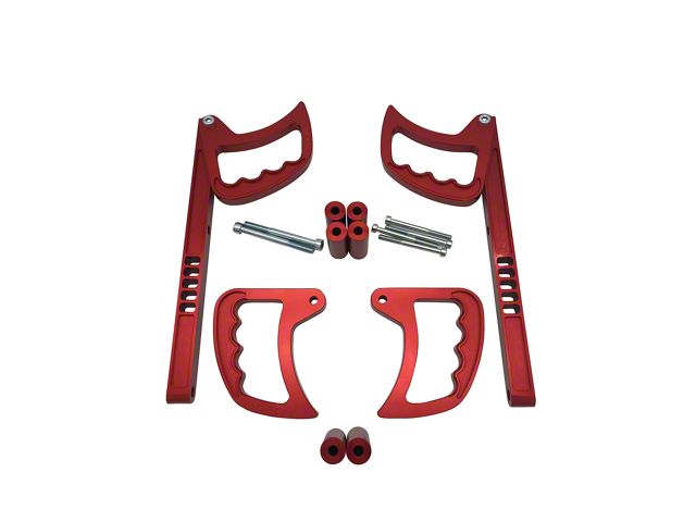 Royal Hooks Aluminum Interior Grab Handles; Red (07-18 Jeep Wrangler JK)