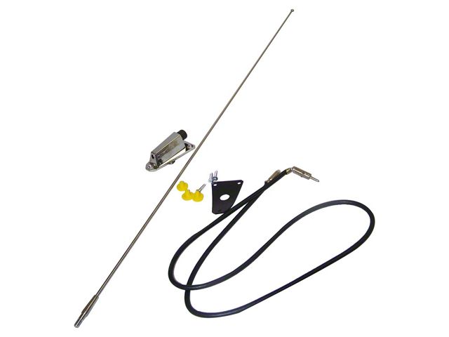 Antenna Kit; Chrome (76-95 Jeep CJ5, CJ7 & Wrangler YJ)