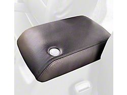 Armrest Cover with Lock Cylinder Cutout; Gray Leather with Black Stitching (97-06 Jeep Wrangler TJ)