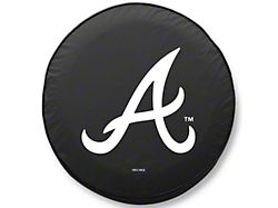 Atlanta Braves Spare Tire Cover; Black (76-18 Jeep CJ7, Wrangler YJ, TJ & JK)