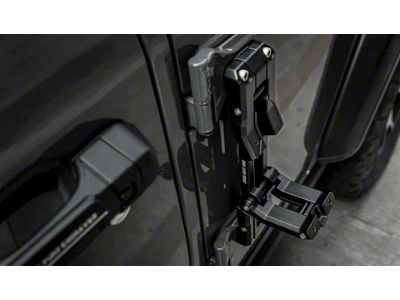 Awaken Series Folding Door Hinge Step; Black (07-24 Jeep Wrangler JK & JL)
