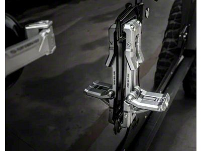 Awaken Series Folding Door Hinge Step; Silver (07-24 Jeep Wrangler JK & JL)