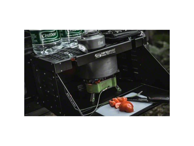 Awaken Series Tailgate Foldable Table; Black (07-18 Jeep Wrangler JK)